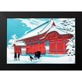 thumbnail image 2 of Takahashi, Hiroaki 18x13 Black Modern Framed Museum Art Print Titled - The Red Gate of Hongo in Snow, 2 of 5