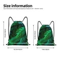 thumbnail image 3 of Drawstring Backpack, Men Ladies Waterproof Sports Backpack Gym Bag-Tropical Green Leaves Pattern-Medium Size, 3 of 8