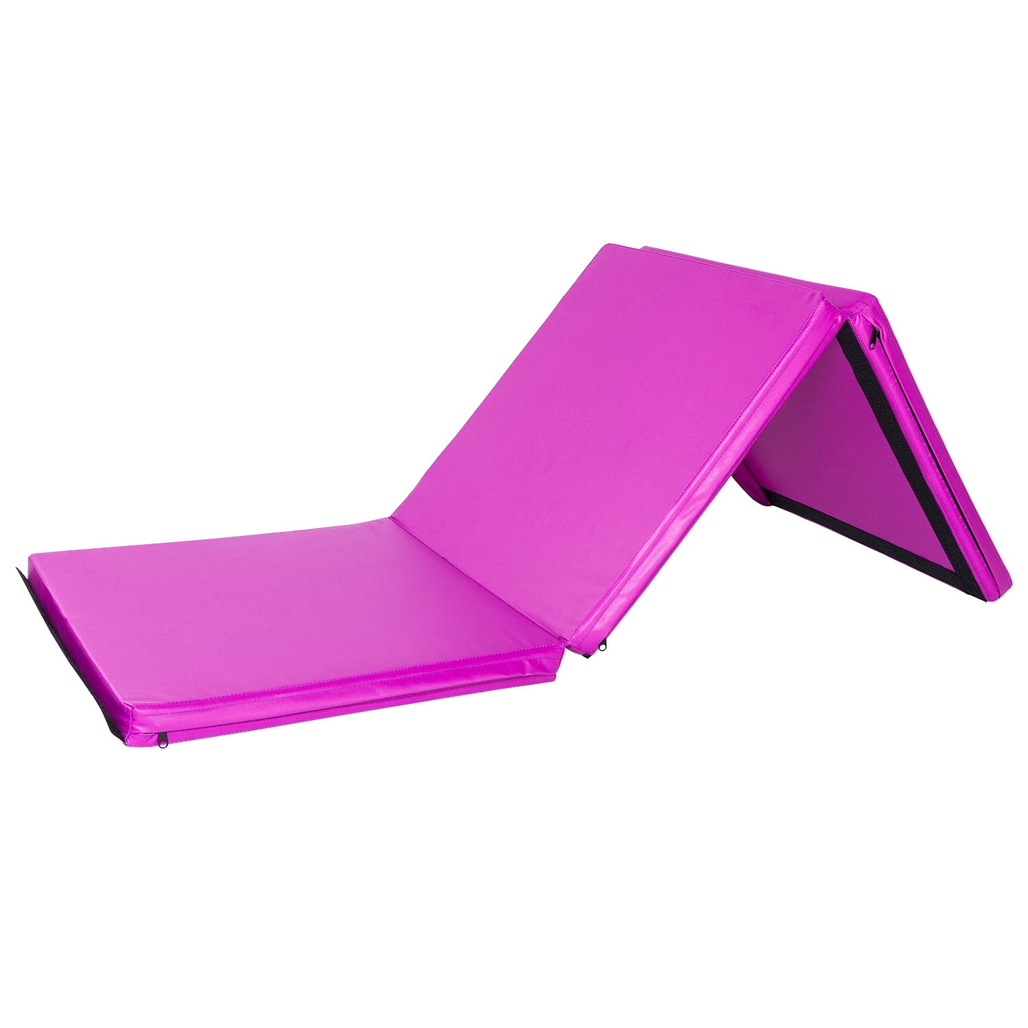 zeat 6x2x2 Tri-fold Gymnastics Yoga Mat with Hand Buckle Purple 
