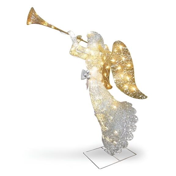 BESTSKY Luminous Angel Garden Decoration, Handmade Christmas Outdoor Ornament with Warm Light, Weather-Resistant Yard & Patio Decor