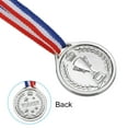 thumbnail image 4 of Uxcell 1.5" Mini Plastic Silver Award Medals 2nd Prize Medals with Ribbon for Games Sports 24 Pack, 4 of 7