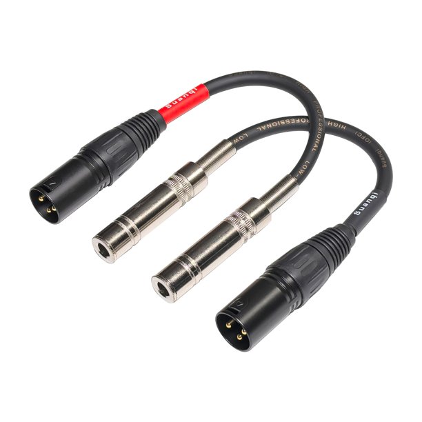 Cable adaptador Suanqi XLR macho a TRS hembra de 6,35 mm, 15 cm, paquete de 2