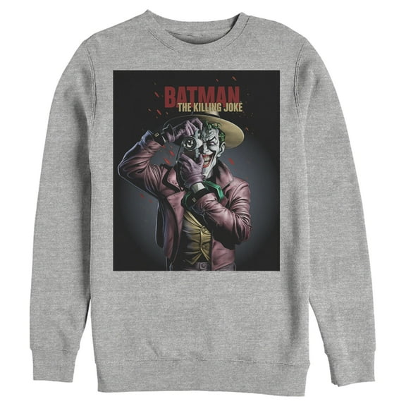 Men's Batman Joker Camera Poster  Sweatshirt Athletic Heather 3X Large