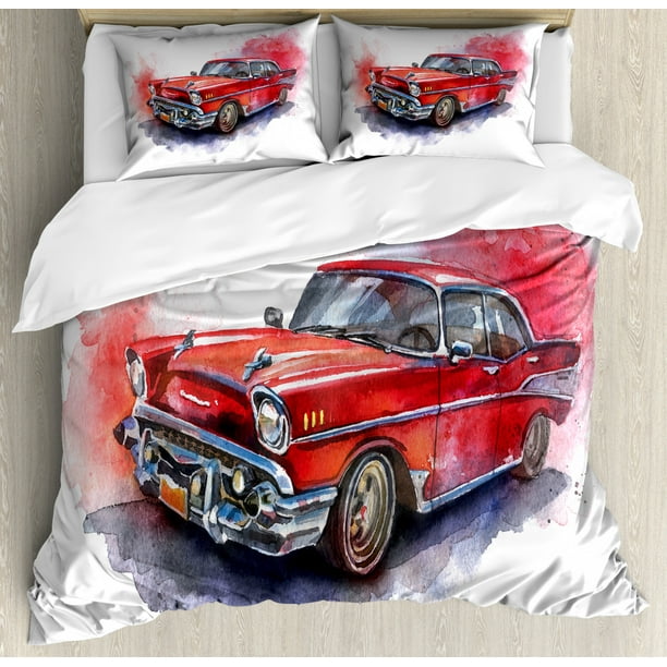 Watercolor Duvet Cover Set Hand Drawn Old Fashioned Car Antique Vehicle Retro Outdated Abstract Artwork Decorative Bedding With Pillow Shams Red Dimgrey By Ambesonne Com - Old Fashioned Car Bedding Watercolor Duvet Cover Set Hand Drawn Old Fashioned Car Antique Vehicle Retro Outdated Abstract Artwork Decorative Bedding With Pillow Shams Red Dimgrey By Ambesonne Com - Old Fashioned Car Bedding