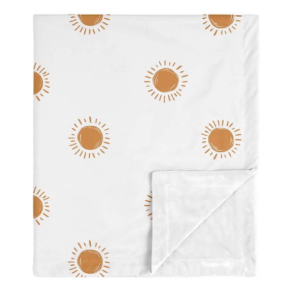 Sweet Jojo Designs Boho Sun White and Orange Baby Security Blanket
