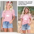 thumbnail image 4 of HUBERY Women Valentine's Day Heart Umbrella Graphic Crew Neck Short Sleeve Shirt, 4 of 7