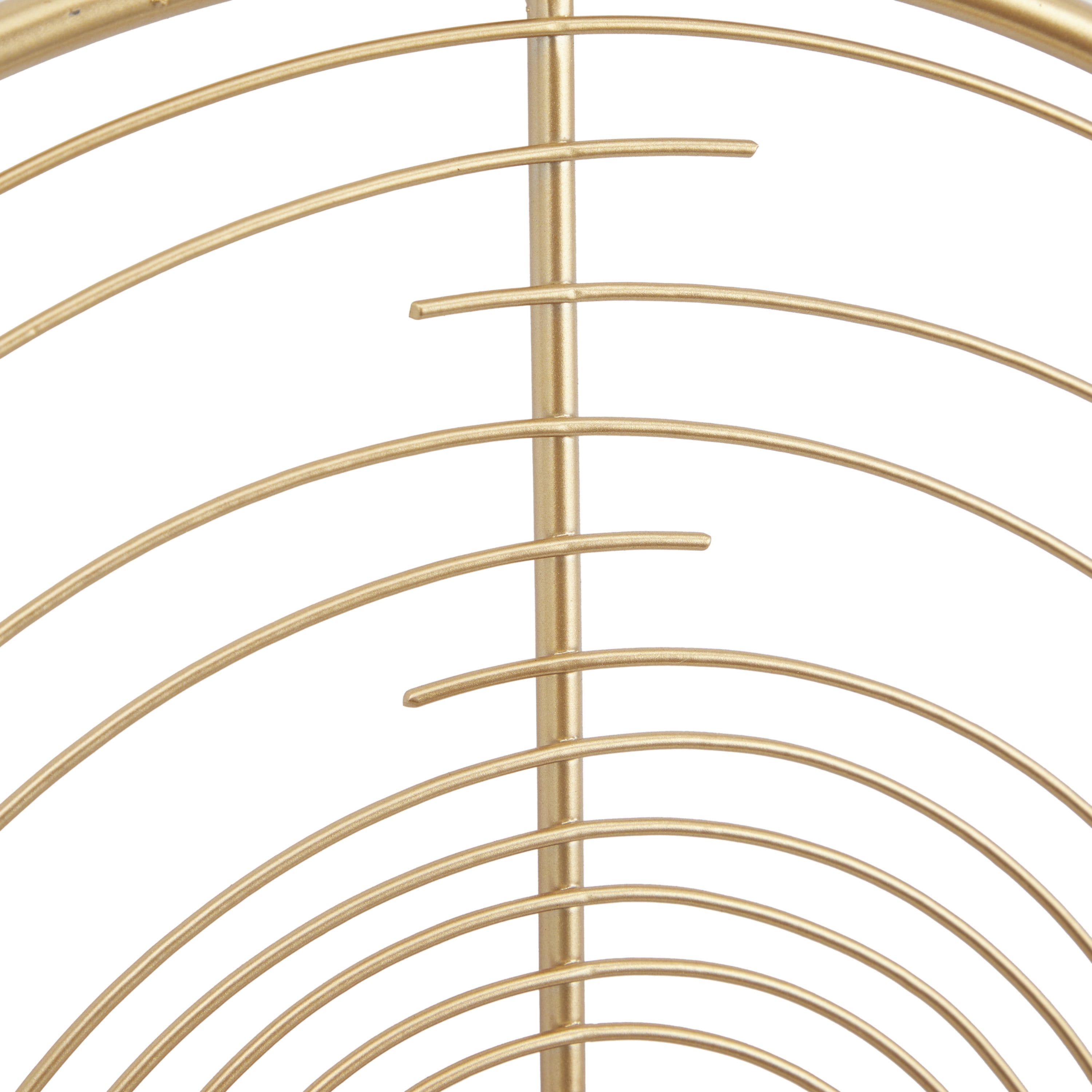 DecMode 20" Gold Metal Open Frame Swirl Wall Clock