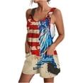 thumbnail image 3 of QATAINLAV Fourth of July Overalls, USA Flag Graphic Romper for Women Casual Adjustable Straps Jumper Comfy Linen Going Out Workout Overall with Pockets Birthday Gifts Multicolor XL, 3 of 6
