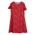 thumbnail image 4 of Jamsmile Women Dress Summer Floral Print Round Neck Short Sleeve Midi Dresses Daily Party Boho Beach Holiday Sundress, 4 of 4
