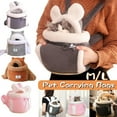 thumbnail image 2 of Pet carrier bag cat dogs Plush Backpack outdoor travel walking winter warm nest kitten puppy hanging chest portable carriers, 2 of 11
