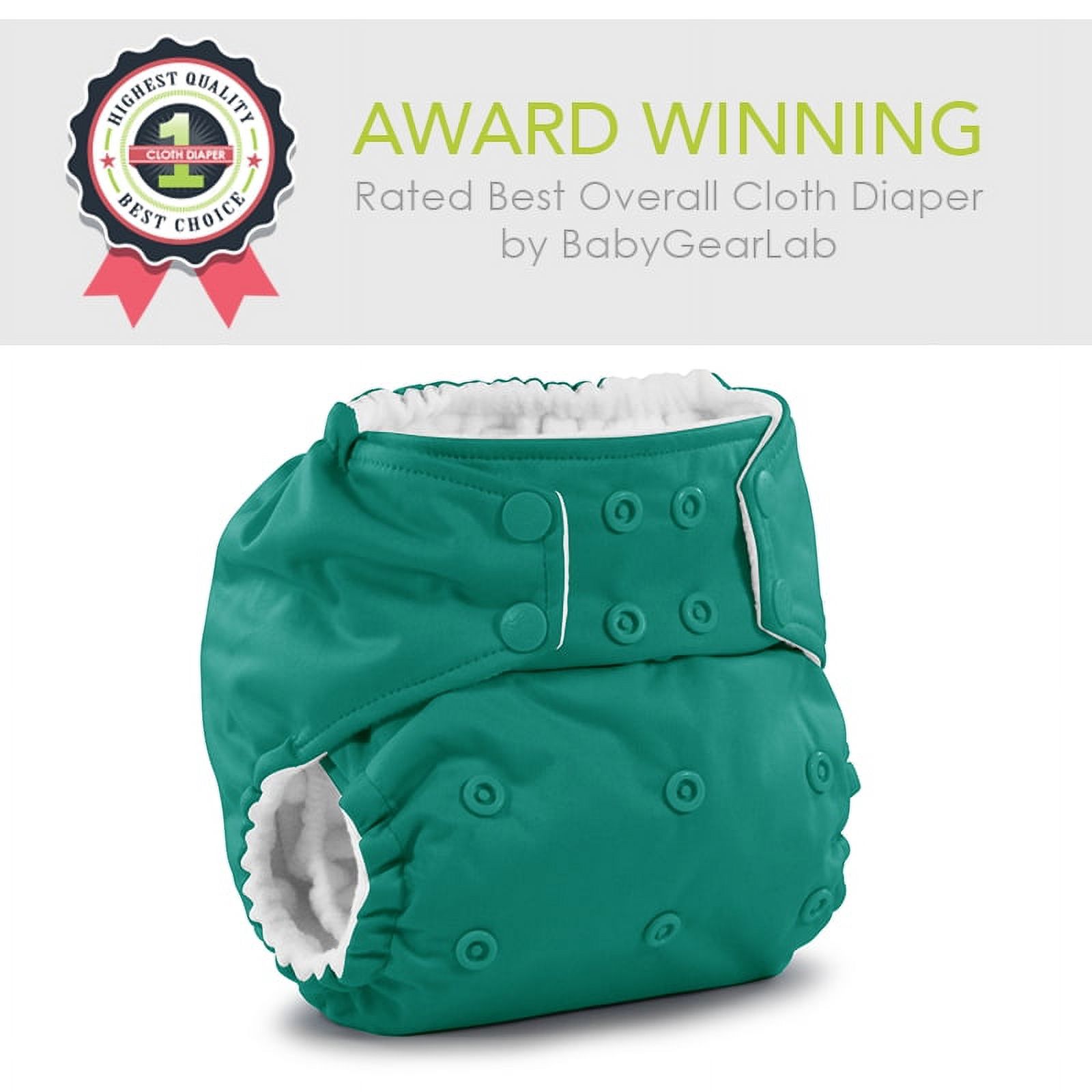 Kanga Care Rumparooz Cloth Diaper Reusable One Size Pocket Diaper with patented Inner Double Gusset 2 pcs Microfiber Insert Soaker (6-40+ lbs) - Quinn - image 4 of 9