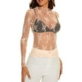thumbnail image 5 of Baywell Womens Mesh Sheer Tops Sexy Crew Neck Summer Loose FIt Party Clubwear Shirts S-XL, 5 of 7