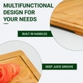 thumbnail image 5 of Kikcoin Bamboo Cutting Boards for Kitchen, Large Wood Chopping Board with Deep Juice Groove and Inner Handle, 19"×14", 5 of 9