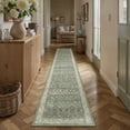 thumbnail image 3 of BERTHMEER 3'x12' Washable Runner Rugs for Hallway Kitchen Entryway Bedroom Indoor Non Slip Floral Vintage Oriental Traditional Washable Runner Rugs,Green, 3 of 6