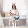 thumbnail image 7 of FORMRS Wearable Blanket Hoodie with Sleeves for Kids Cozy Flannel Sweatshirt, Beige Butterflies, 7 of 7