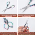 thumbnail image 2 of HLONK 1Set 4.7Inch Stainless Steel Sewing Scissors Butterfly Pattern Pointed Tip Rainbow Color, 2 of 9