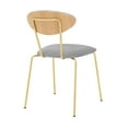 thumbnail image 4 of Neo Modern Grey Velvet and Gold Metal Leg Dining Room Chairs - Set of 2 - Saltoro Sherpi, 4 of 5