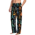thumbnail image 2 of Colorful Electric Guitars Music Pattern Men'S Pajama Pants Soft Sleep Lounge Pants Pjs Bottoms With Pockets Small, 2 of 6