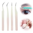 thumbnail image 2 of False Eyelash Tweezers for Eyelash Extension Stainless Steel Tweezers with Curved And Elastic Handle Makeup Eyelash Tool for Professional Makeup Artists And Beginners, 2 of 8