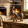 thumbnail image 5 of Rustic Donkey Figurine for Farmhouse Decor Distressed Brown Statue Vintage Western Style, Tabletop Ornament, Shelf & Office Display, Country Decor, Distressed Finish(2pcs), 5 of 7