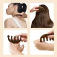 thumbnail image 4 of Sandalwood Massage Comb Five-Tooth Handleless Wooden Comb Blood Circulation Smooth Hair Mother's Day Gift, 4 of 7