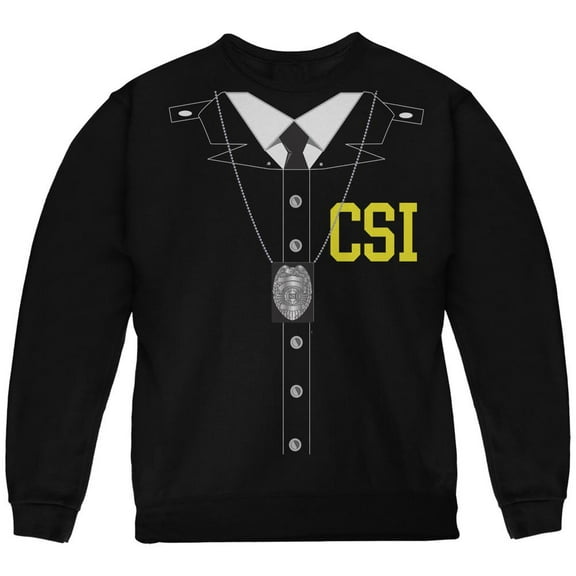 Halloween Crime Scene Investigator Costume Black Youth Sweatshirt - Youth Small