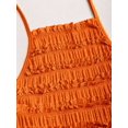 thumbnail image 3 of Orange Ruched Halter Maxi Dress With Adjustable Neck Tie, 3 of 5