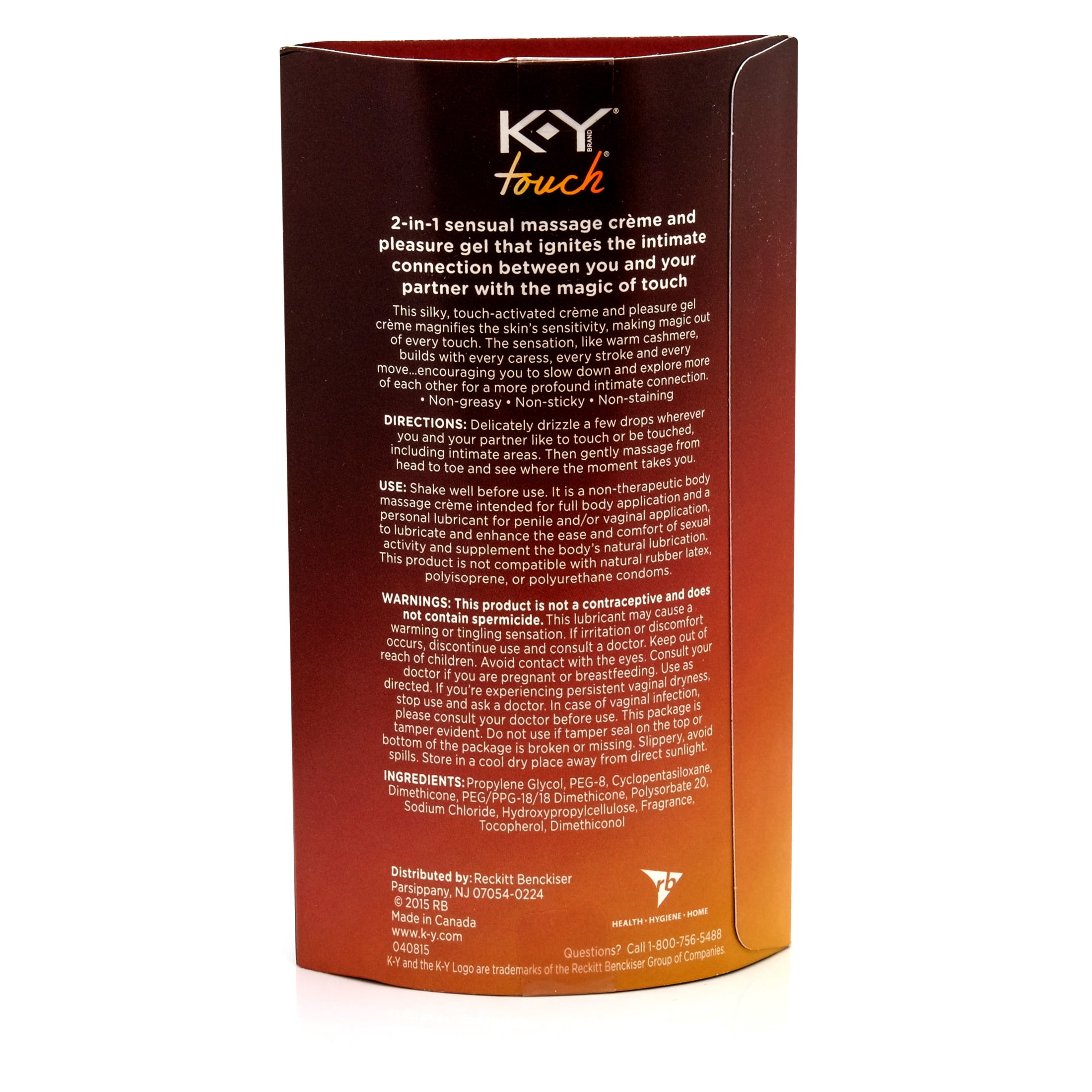 K-Y Touch 2-in-1 Massage Crème & Pleasure Gel, 3 oz