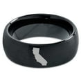 thumbnail image 2 of Tungsten California The Golden State Band Ring 8mm Men Women Comfort Fit Black Dome Brushed Polished, 2 of 4