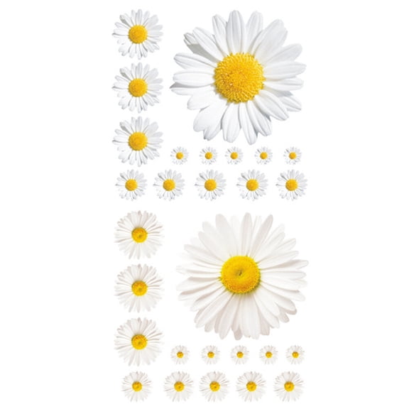 BESTONZON White PVC Daisy Wall Sticker Beautiful Floral Design for Home