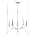 thumbnail image 5 of MIL-8005-PN Crystorama Lighting Mila - 5 Light Chandelier In Traditional Style-24 Inches Tall and 23 Inches Wide     -Traditional Installation, 5 of 6