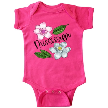 

Inktastic Mississippi Magnolia Flowers and Leaves Gift Baby Boy or Baby Girl Bodysuit