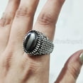 thumbnail image 4 of Hematite Mans Ring, Natural Hematite Mens Ring, Unisex Ring, Silver Jewelry, 925 Silver Ring, Birthday Gift, Heavy Men Ring, Arabic Design, Ottoman Style Ring, Christmas, Turkey Mens Signet Ring, 4 of 7