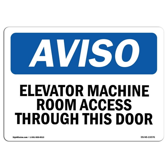 OSHA Notice Signs - NOTICE Elevator Machine Room | Decal | Protect Your Business, Construction Site, Warehouse | Made in the USA