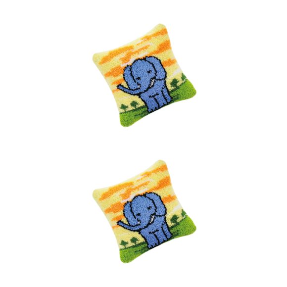 Minnieouse DIY Hook Set Throw Pillow Covers Craft para bordado Alfombra Elefante 2piezas Elefante