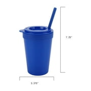 Your Zone 4-Pack Plastic 15-Ounce Capacity Tumbler Set with Lid and Straw, Multi-Colored