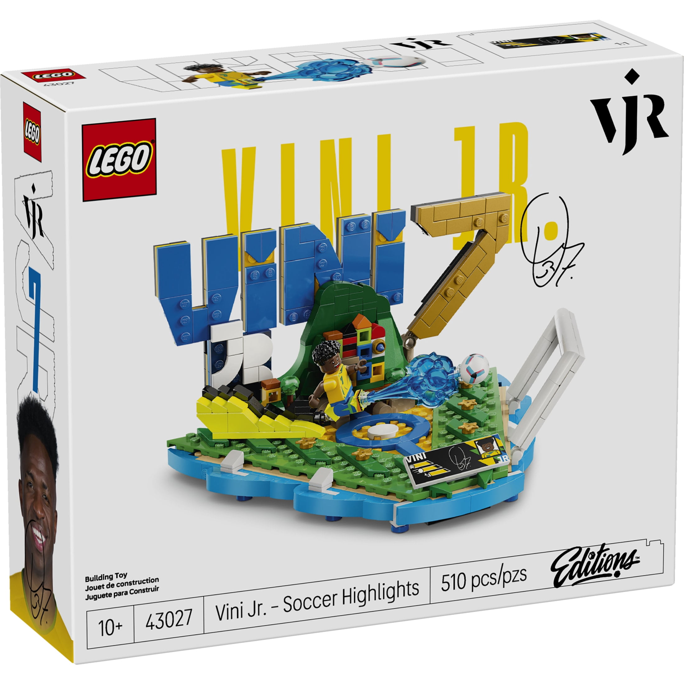 LEGO Editions Vini Jr. – Soccer Highlights - Building Set for Boys & Girls, Ages 10+ - Collectible Soccer Gift W/ Plaque - Kids Bedroom or Shelf Decor - 43027