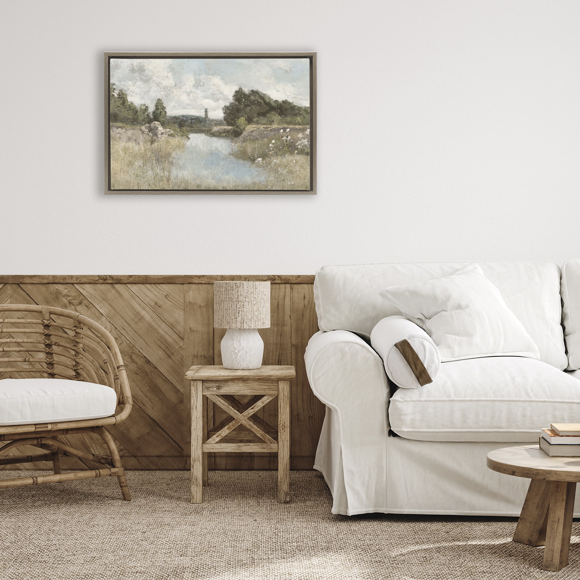 Stupell Industries Dawn At The Shore Brown Framed Floater Canvas Wall Art, design by Christy McKee