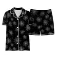 thumbnail image 6 of UAYOTSE Silky Button‑Up Satin Pajama for Kids Girls, Collared Short Sleeve Top plus Matching Shorts, Relaxed‑Fit Indoor Loungewear Outfit Size 2-3 Years, 6 of 6