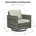 thumbnail image 2 of Planntonneo Wicker Patio Chair Set of 2, Outdoor Swivel Gliders Rocking Chairs for Garden Deck Porch Pool, Dark Grey/Beige, 2 of 8