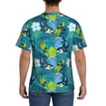 thumbnail image 3 of Vsdgher Shark And Leaves Print Men's Dry Fit Mesh Athletic Shirts Moisture Wicking Tennis T-Shirt Tops, 3 of 9