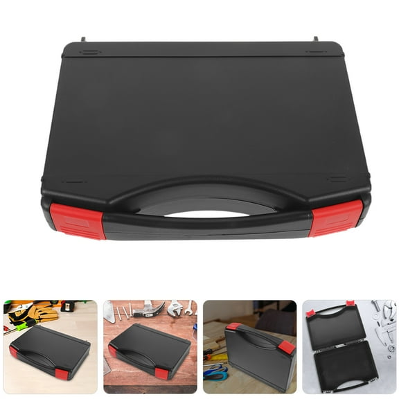 FOMIYES Portable Black Plastic Tool Storage Box, Tool Case for Mechanics, Electricians, and Everyday Use
