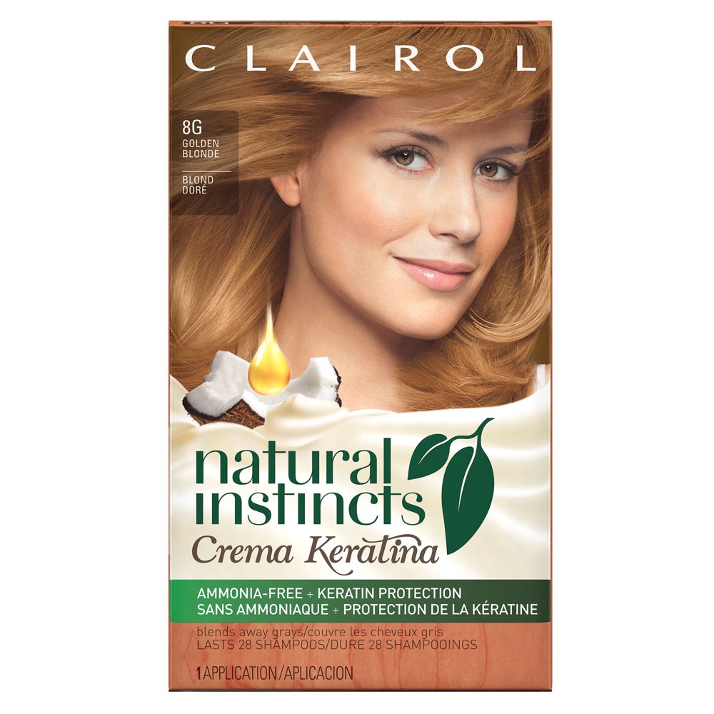 Clairol Natural Instincts Crema Keratina Hair Color, 8G ...