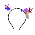 thumbnail image 4 of Diadema con plumas y cuernos de ciervo iluminados, novedosa diadema para el cabello para fiestas en nocturnos, 4 of 8