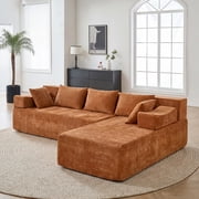 Behost 105 Modular Sectional Sofa for Living Room with Deep Seat, Chenille Cloud Couch for Relaxing, Chenille Rust