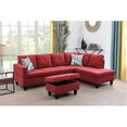 thumbnail image 4 of Pemberly Row L Shaped Red Couch w/ Storage Ottoman(Pillows Included) Microfiber, 4 of 7