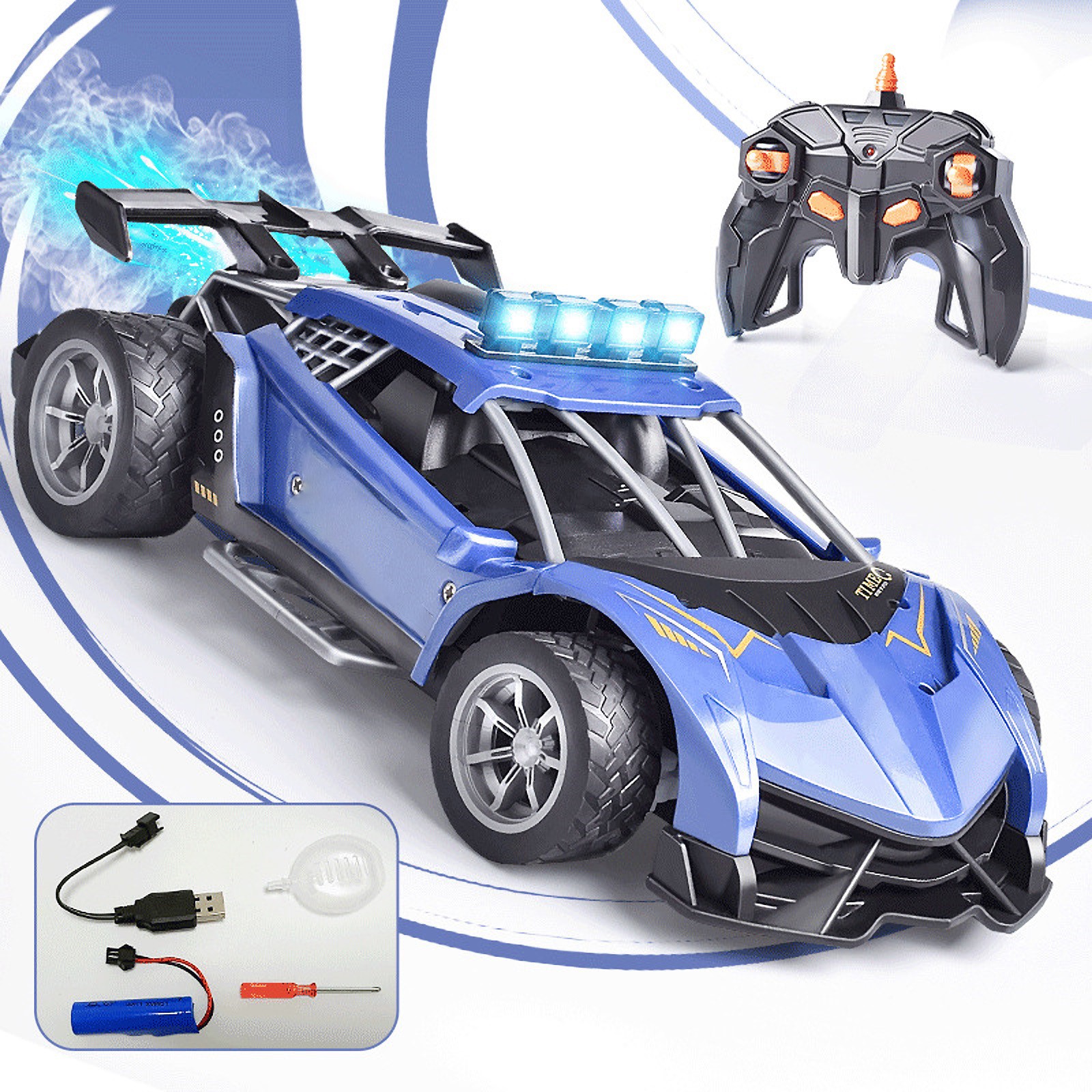 YIMWNYI Remote Control Spray Four-wheel Drive Drift Racing Car
