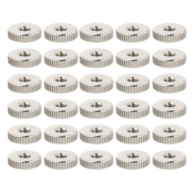 Miangastore 1 Ensemble 30 Pcs Écrous de Pouce Ronds Moletés Connecteur Verrouillage Écrous de Réglage (Argent)