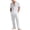 White, variant on POIUYTR Men Summer Linen 2 Piece Sets Casual Short Sleeve Button Shirts Straight Leg Pants Loose Fit Outfits Set