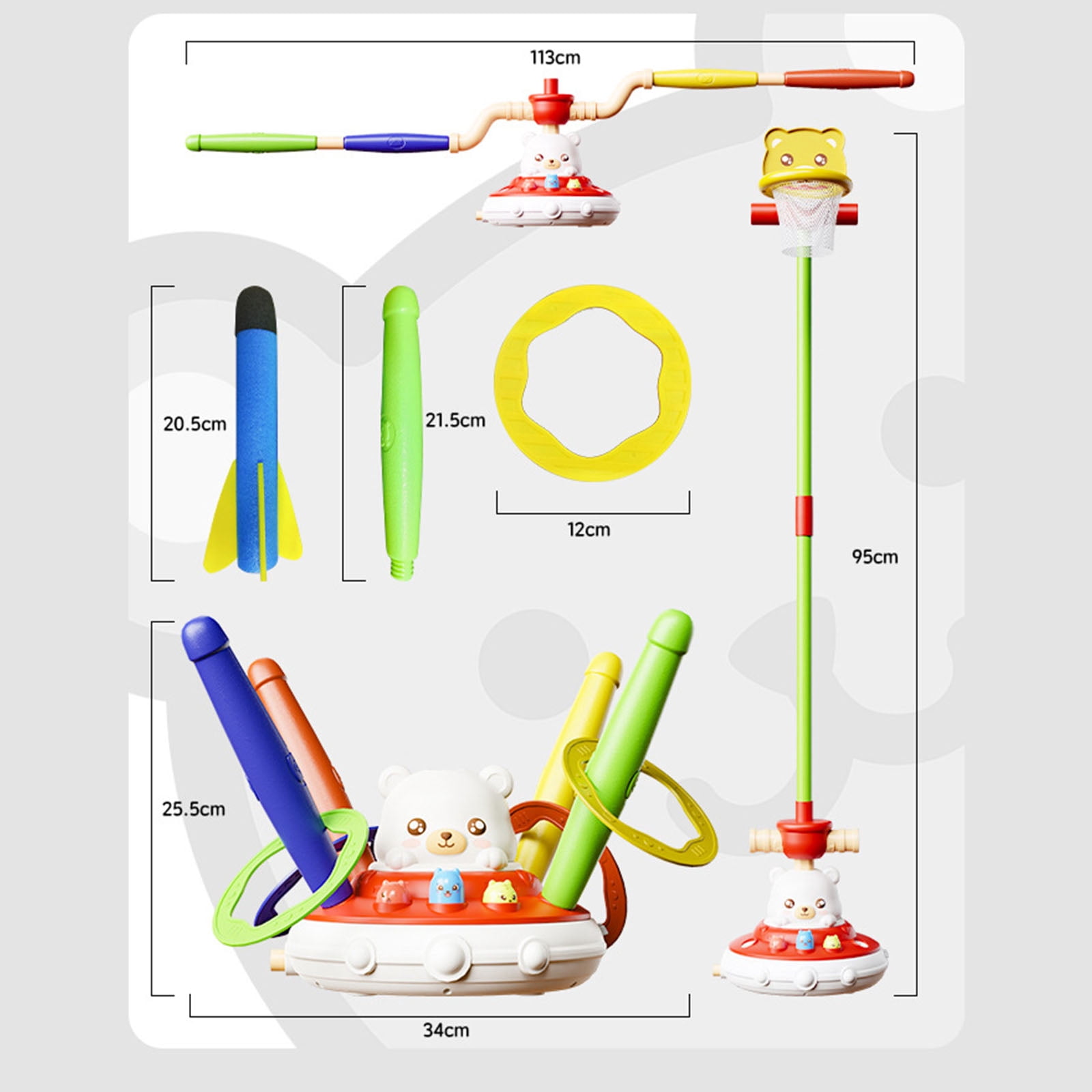 Children's Puzzle Early Education Music Toy Multi Exercises Machine Jump Rope and Basketball for Kids Fitness